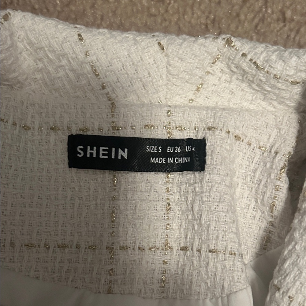 Women's White Plaid Jacket - Picture 3 of 4